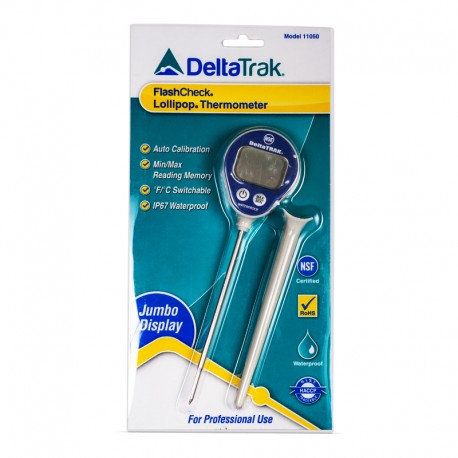 FlashCheck® Lollipop Auto Cal Min/Max Antimicrobial Thermometer, Model  11050 - DeltaTrak